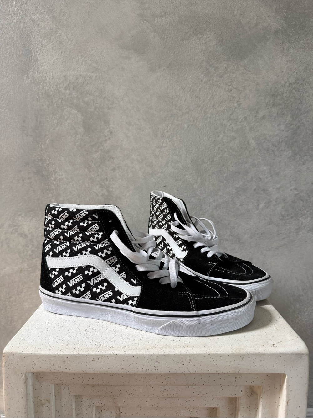Vans Black & White Logo High-Top Sneakers